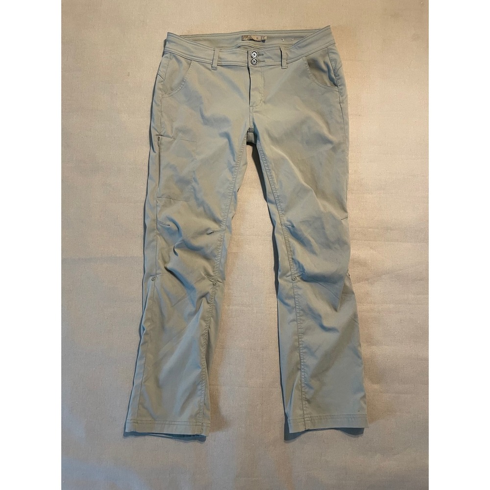PrAna Pants Women's Sz 12 28" Inseam Roll Tab Athletic Hiking Outdoors Stretch